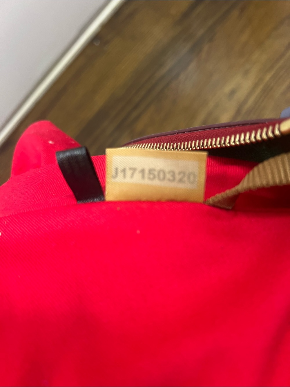 Dooney & Bourke Burgundy Nylon Shoulder Bag with Tan Leather Trim - Picture 8 of 13